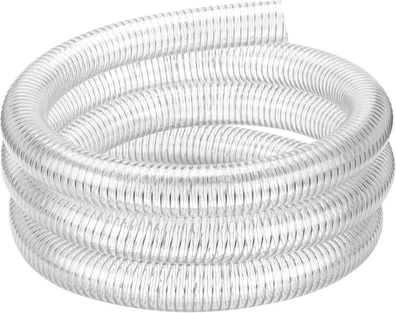 Geowaky 1"id-25ft PVC Reinforced Tubing Steel Wire Suction Flexible Hose Vinyl Tubing Heavy Duty PVC Vacuum Hose Drain Fuel Oil Gas Water for Marine Bilge Pump Pond Spa - Image 1